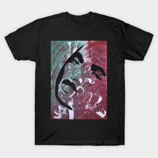 Graffiti Face red and green Painting T-Shirt